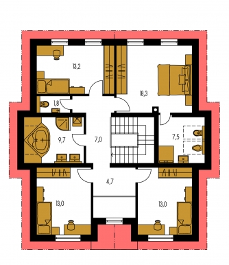 Floor plan of second floor - KLASSIK 160
